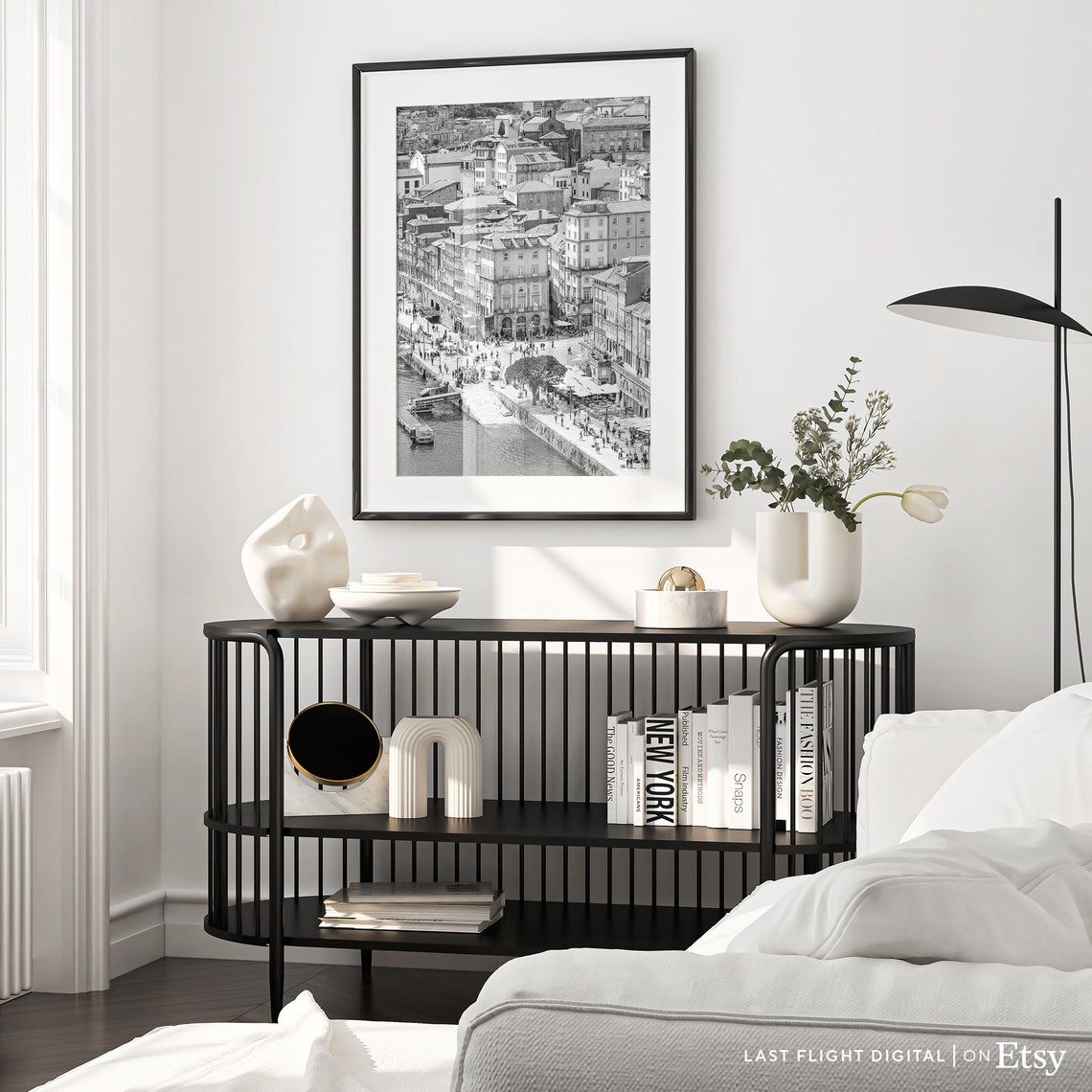 Portugal Print Porto Poster Cityscape Porto Print Portugal Poster Wall Art Europe Black And White Photography City Streets Skyline - Image 3