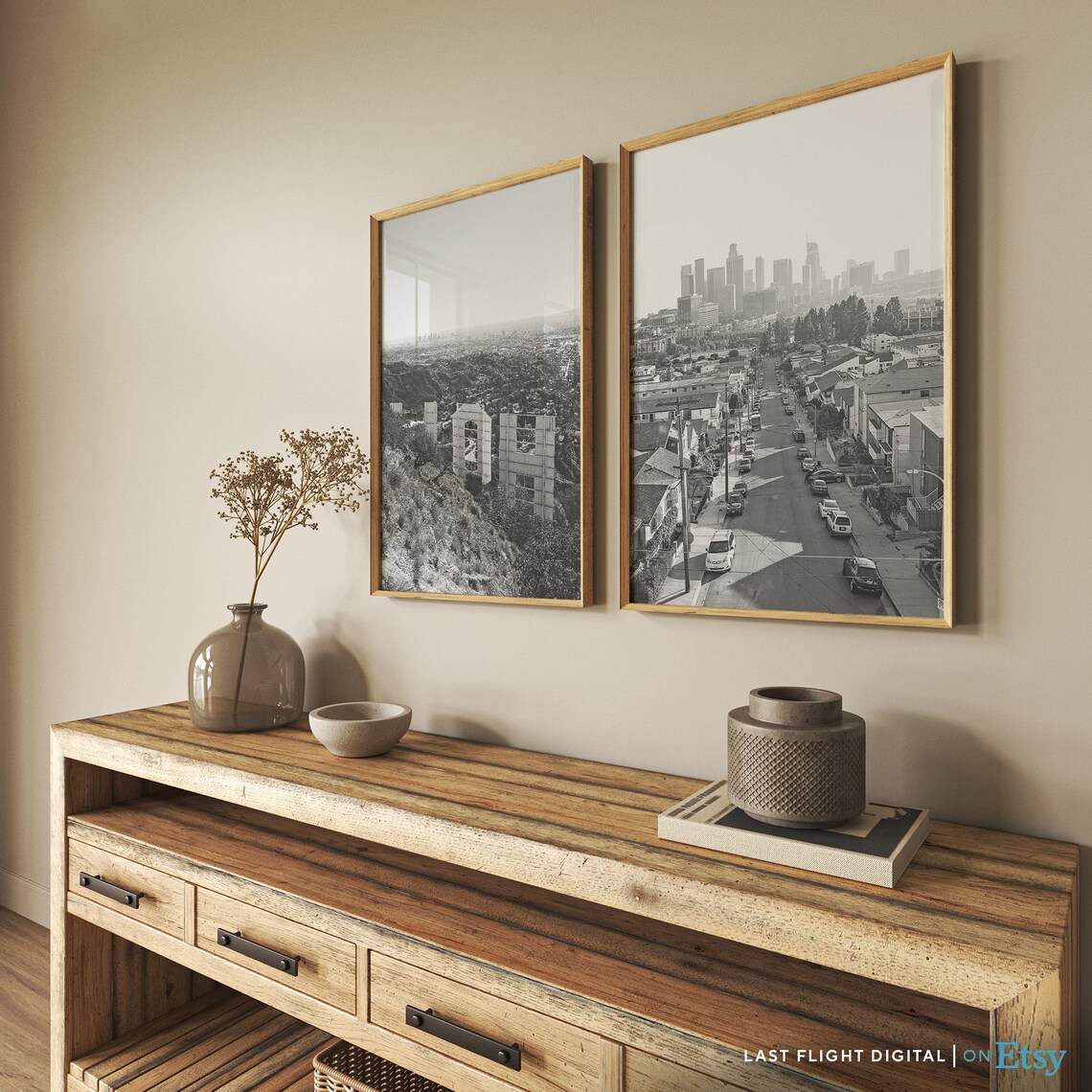 Los Angeles California Downtown Cityscape Travel Poster - Image 4