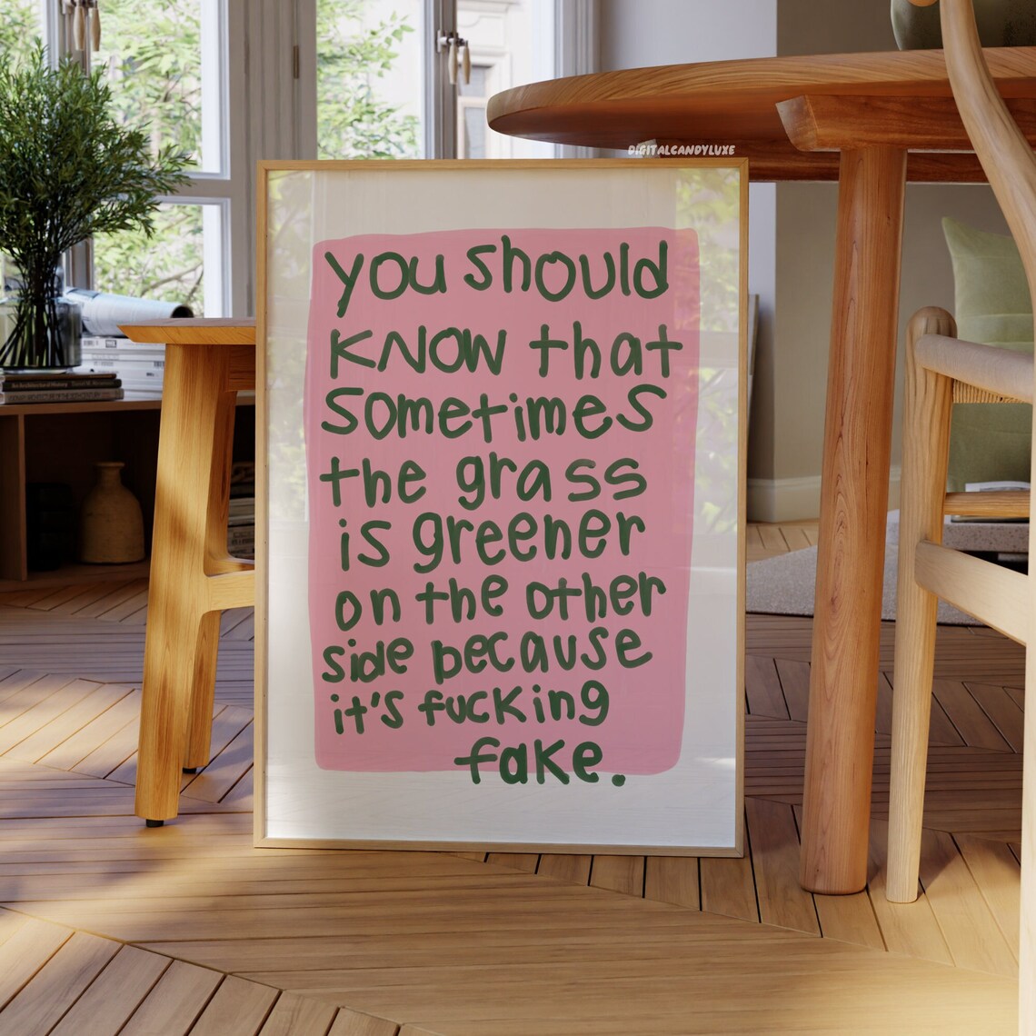 Grass Is Greener Retro Wall Art Print