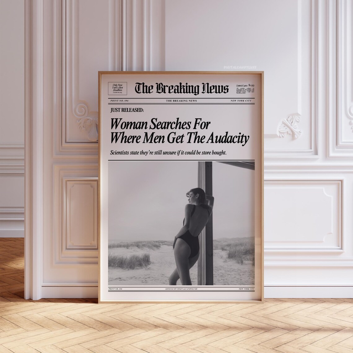Trendy News Black and White Poster, Aesthetic - Image 2