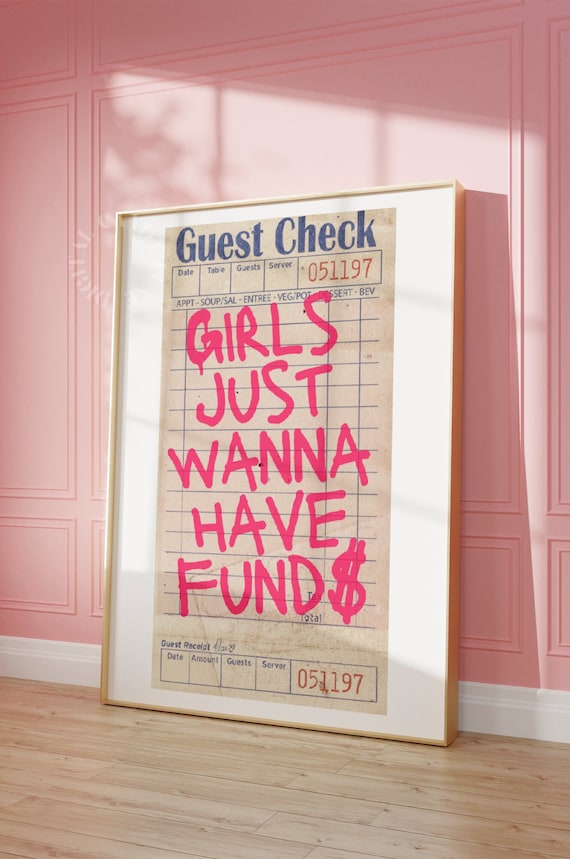 Guest Check Retro Preppy Bar Cart Art Print