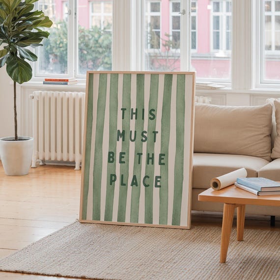 This Must Be The Place Print Sage Green Wall Art Positive Saying Poster Coquette Dorm Room Decor Affirmation Quote Gift Physical