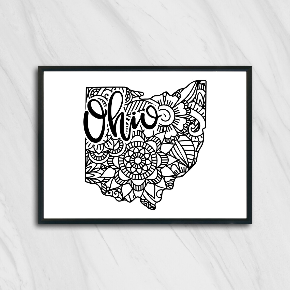 Ohio Mandala Art Print, State Outline Decor - Image 2
