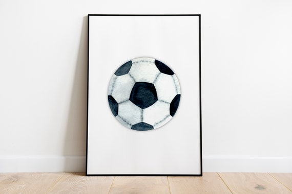 Soccer Ball Print Watercolor Home Decor Poster Man Cave Wall Art Nursery Decor Decoration Sports Decor Football Print