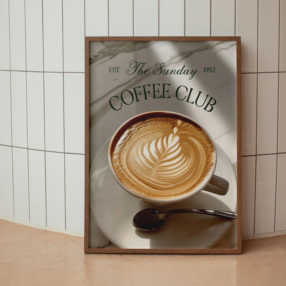 The Sunday Coffee Club Latte Art Top View Photography Poster - Image 3