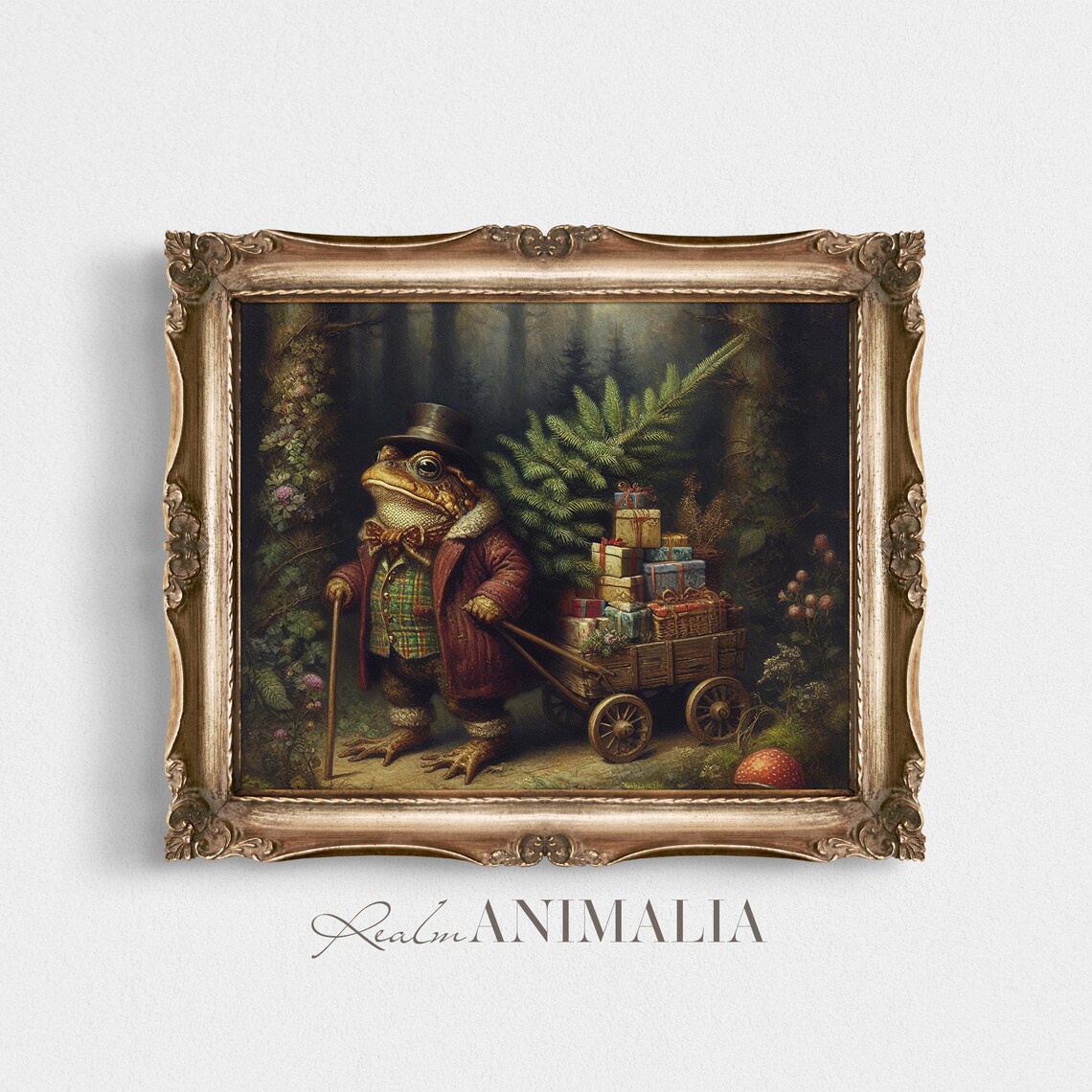 Christmas Toad Moody Storybook Art Print - Image 2