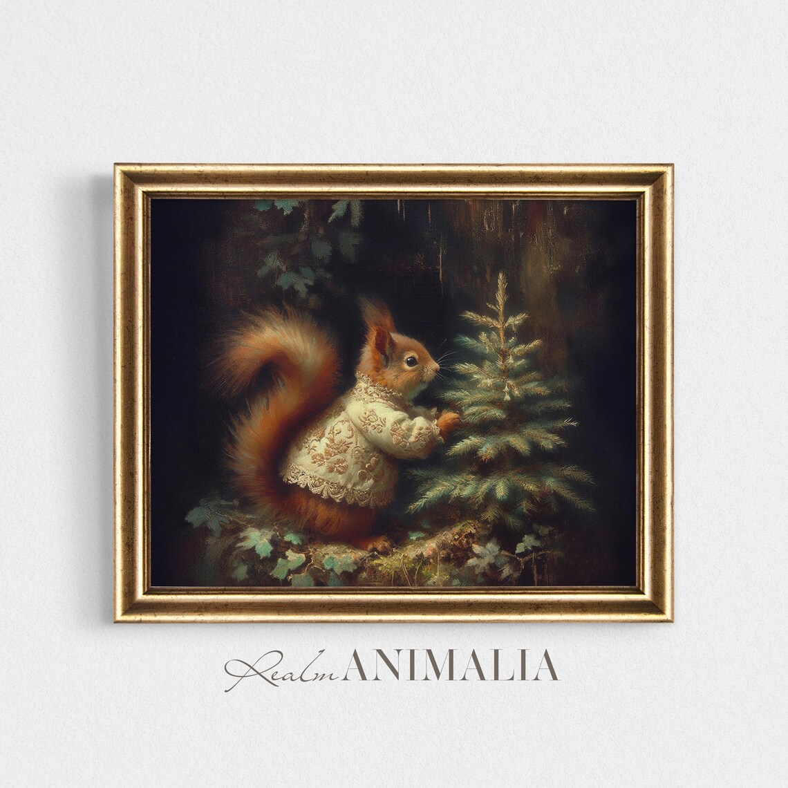 Christmas Squirrel Art Print, Whimsical Holiday Decor - Image 4
