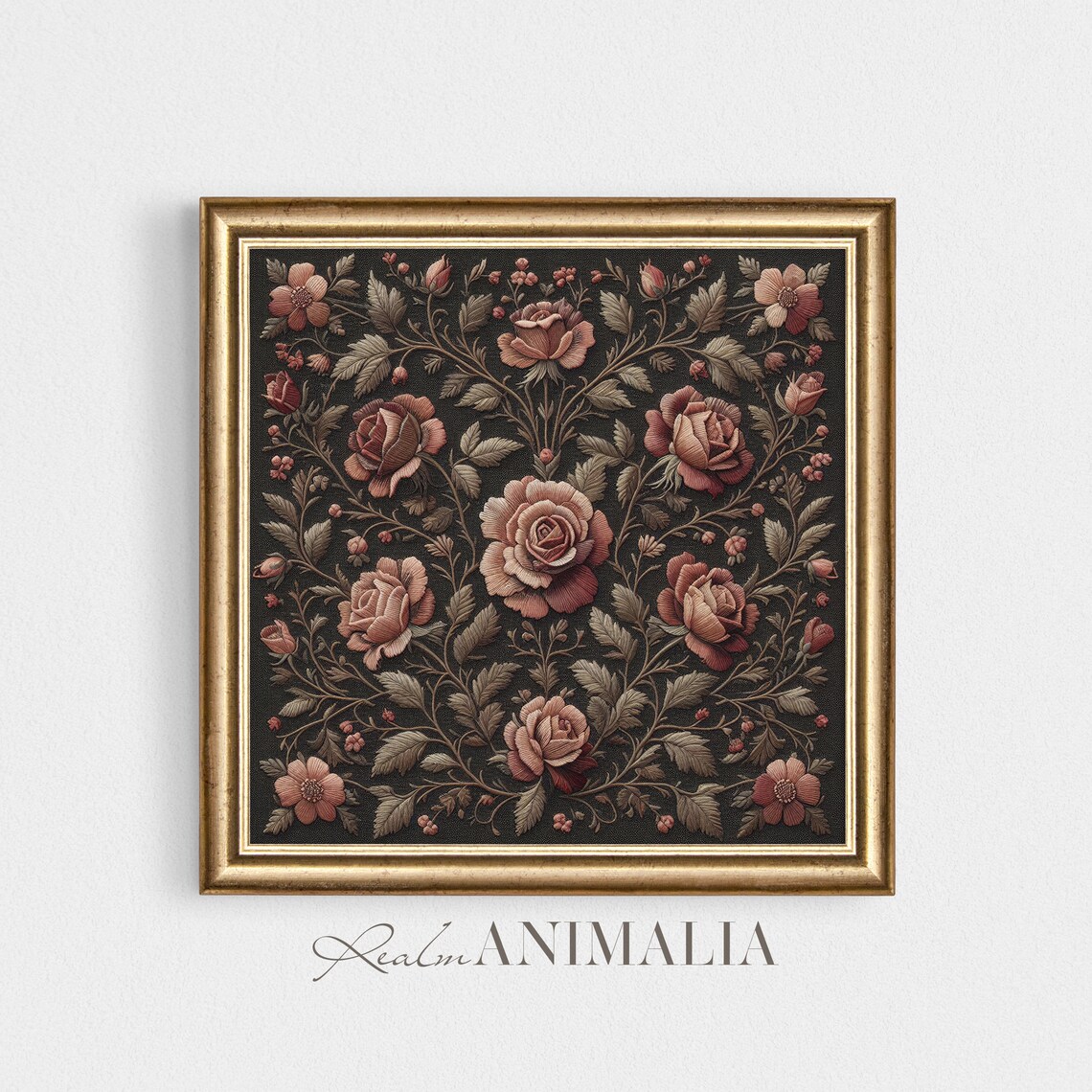 Vintage Embroidery Floral Botanical Wall Art Print - Image 3