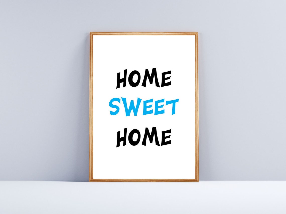 Home Sweet Home Orange Black Bold Typography Family Wall Poster - Image 2