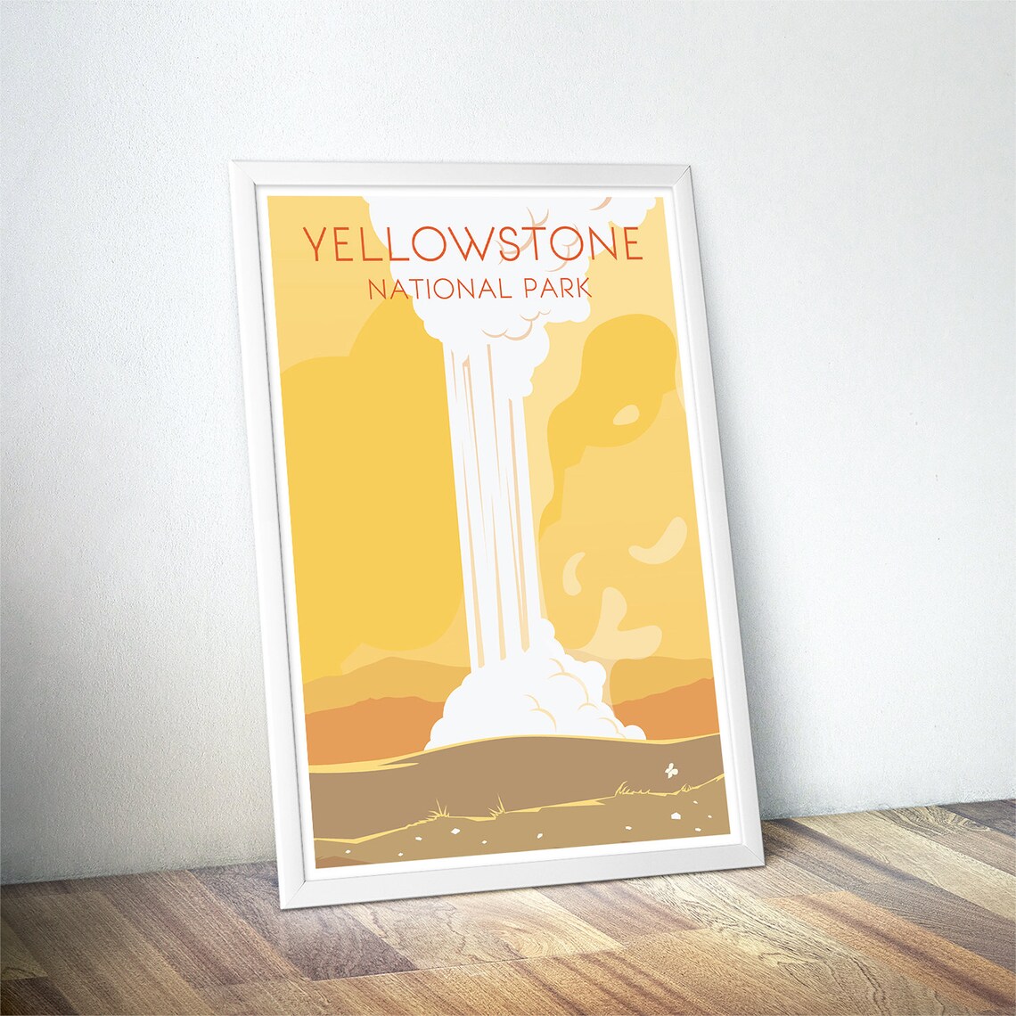 Yellowstone National Park Geyser Minimalist Vintage Travel Art Poster - Image 4