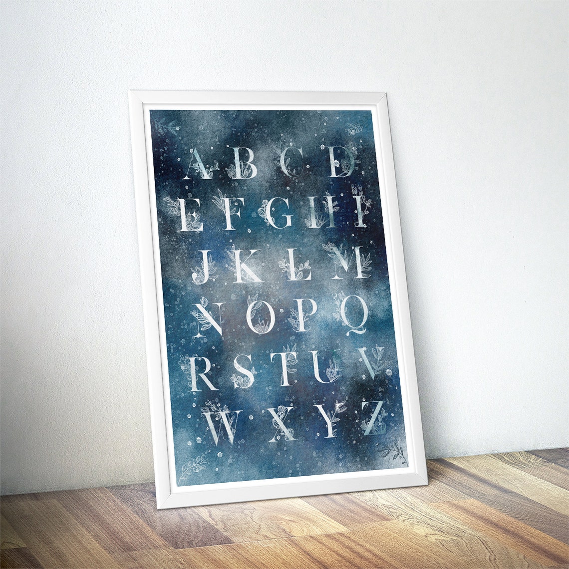 Celestial Watercolor Alphabet A-Z Constellation Nursery Wall Art - Image 4