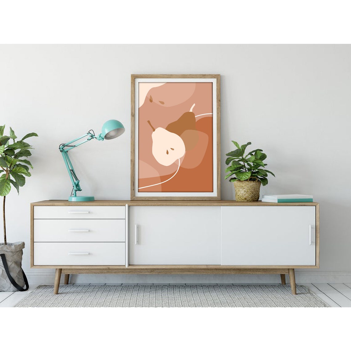Abstract Pear Shapes in Terracotta Tones Botanical Art Poster - Image 3