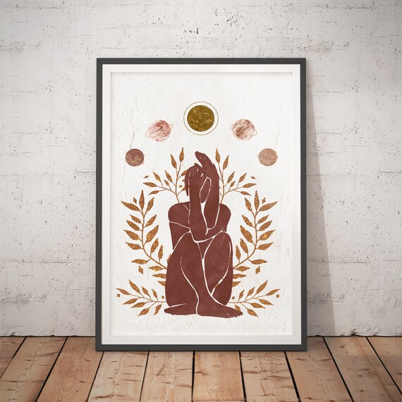 Female Celestial No. 6 Moon Print, Feminine Art