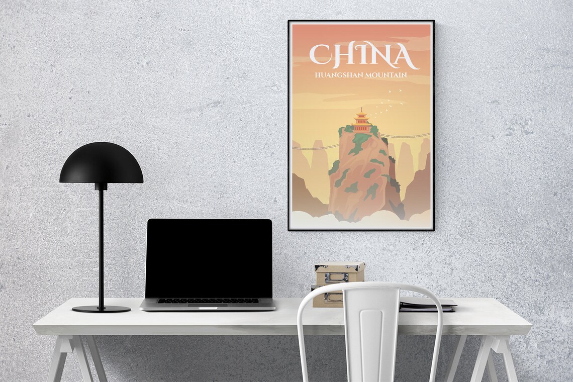 China Vintage Travel Poster, Minimalist Art Print - Image 3