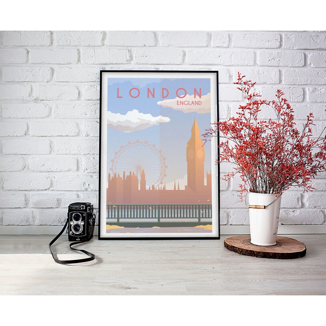 London Vintage Travel Poster, Minimalist Art Print - Image 2