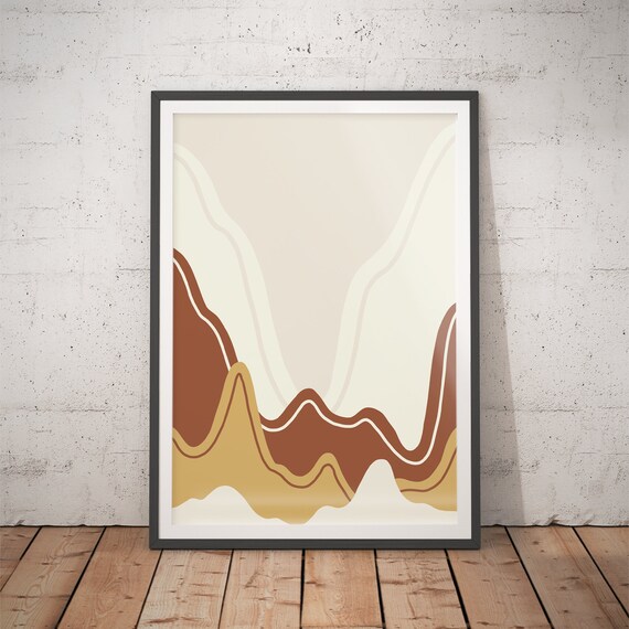 No12 Abstract Landscape Art Print Line Art Mountain Print Hills Modern Wall Art Contemporary Prints Geometric Landscape Snow
