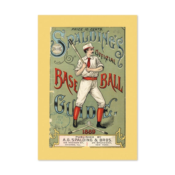 1889 Baseball Spaldings Guide Cover Vintage Style Sports Poster Motivational Artwork For Home Office Gym Wall Decor