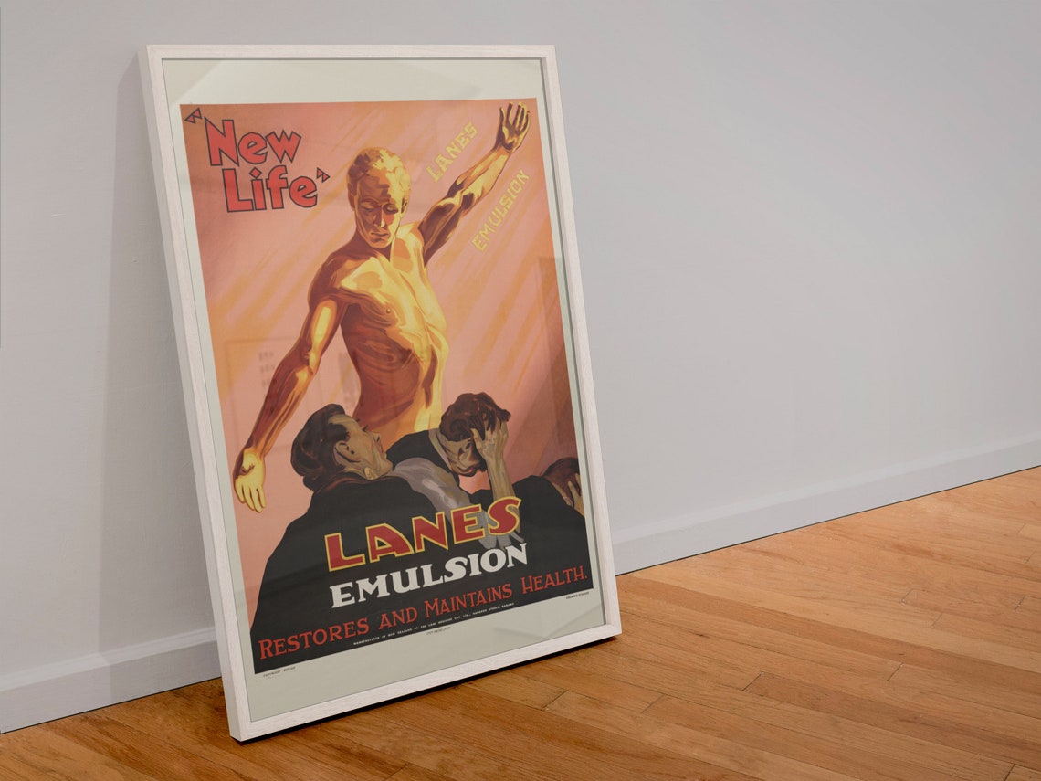 Lanes Emulsion Vintage Tonic Health Restores Maintains Poster - Image 4