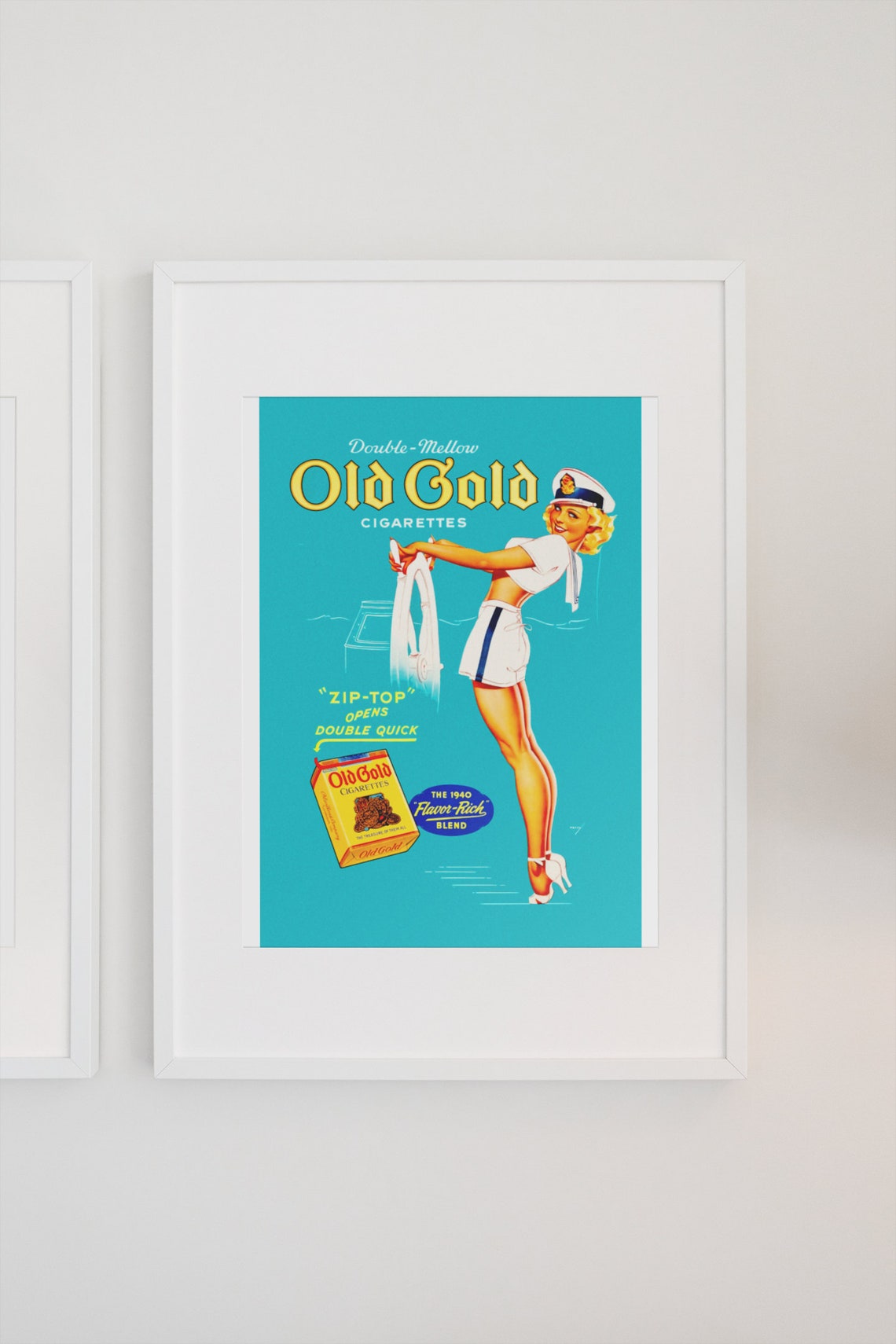 1939 Petty Girl Poster Old Gold Cigarettes Sailor Girl Pinup Poster Classic Advertising Art Print For Gifts And Wall Art Dcor - Image 3