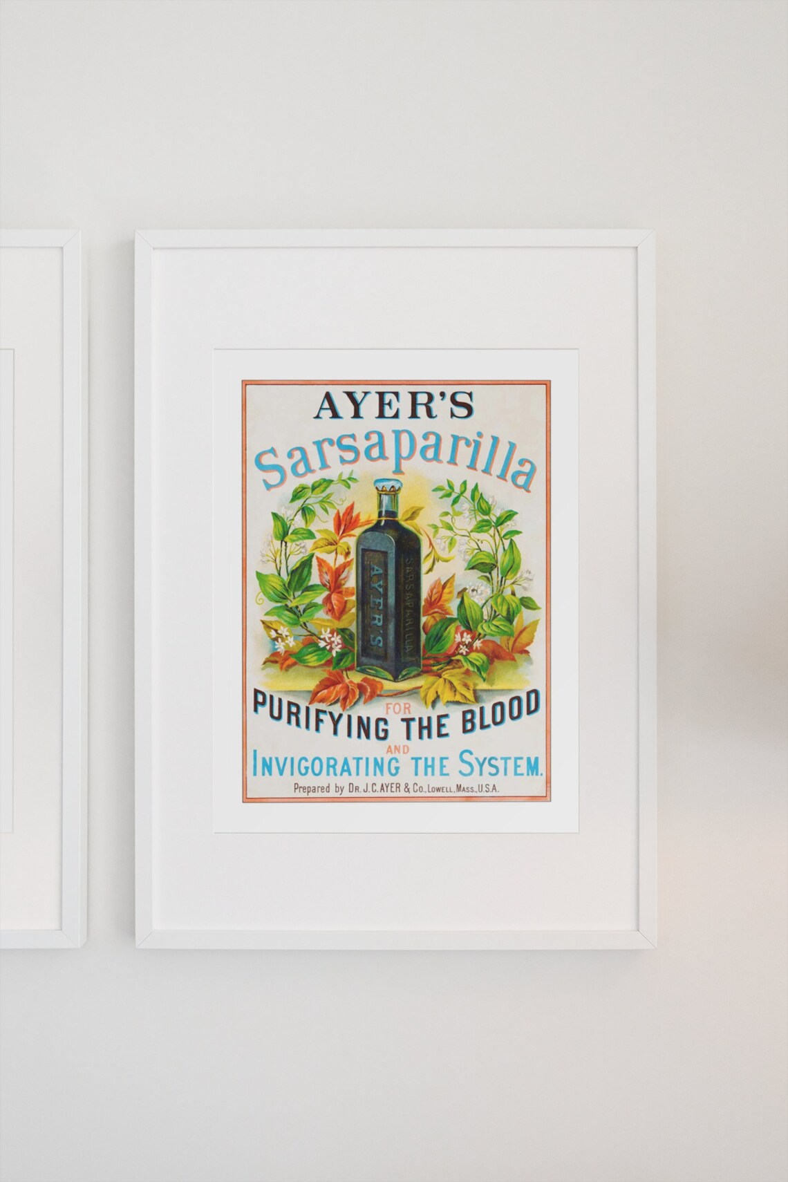 1860s Ayers Sarsaparilla Vintage Patent Medicine Art Print - Image 3