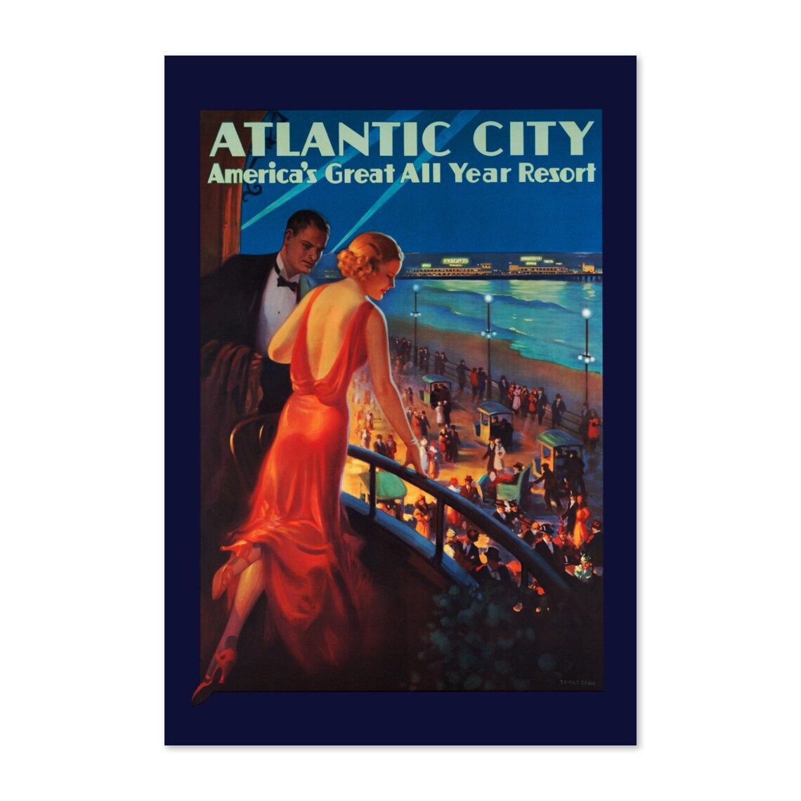 Iconic Atlantic City Beach Americas Great All Year Resort Poster