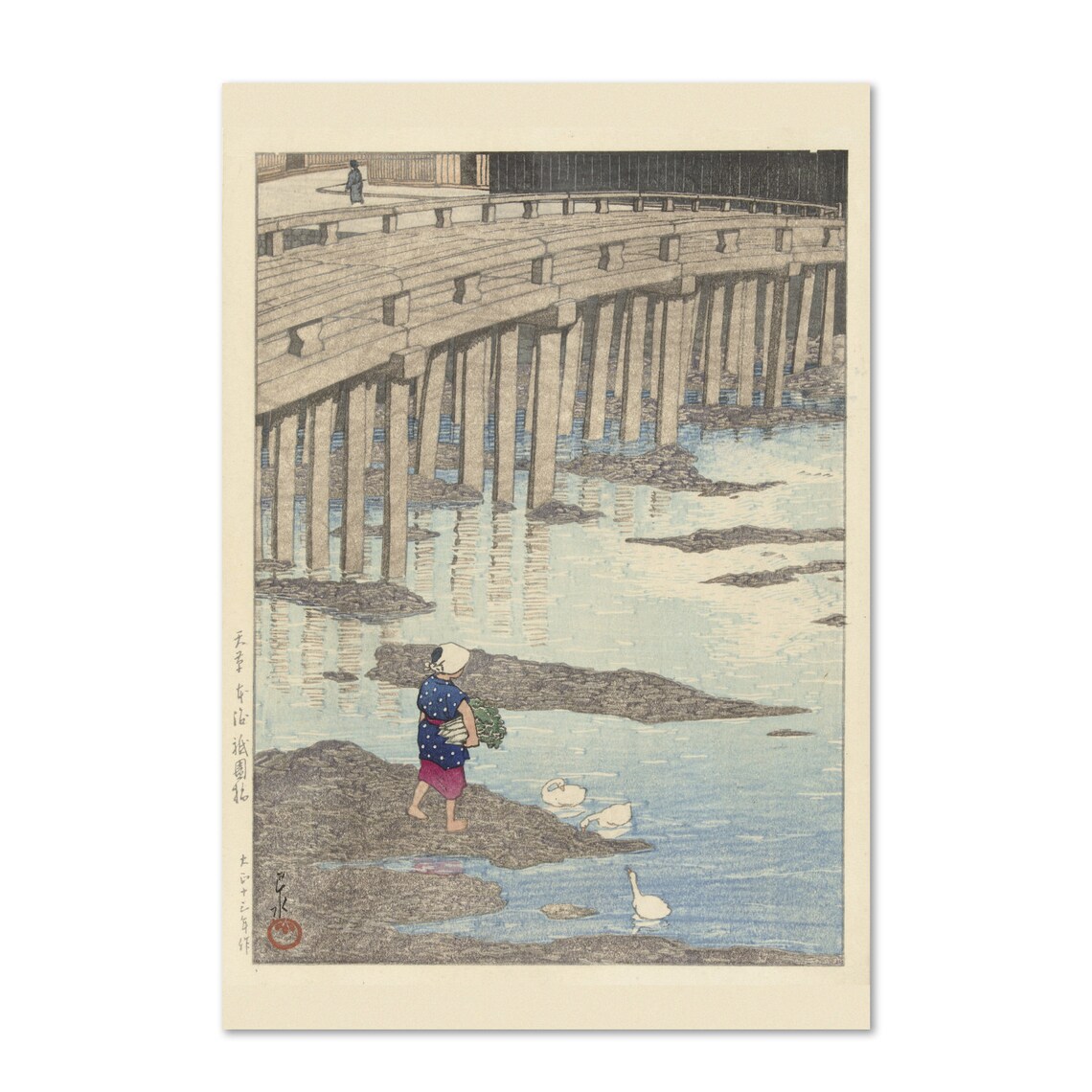 Kawase Hasui Gion Bridge Hondo Amakusa 1924 Japanese Poster Art