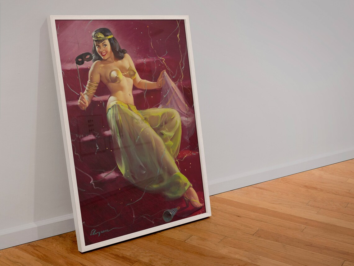Gil Elvgren Masked Ball Harem Costume Masquerade Pin-Up Poster - Image 4