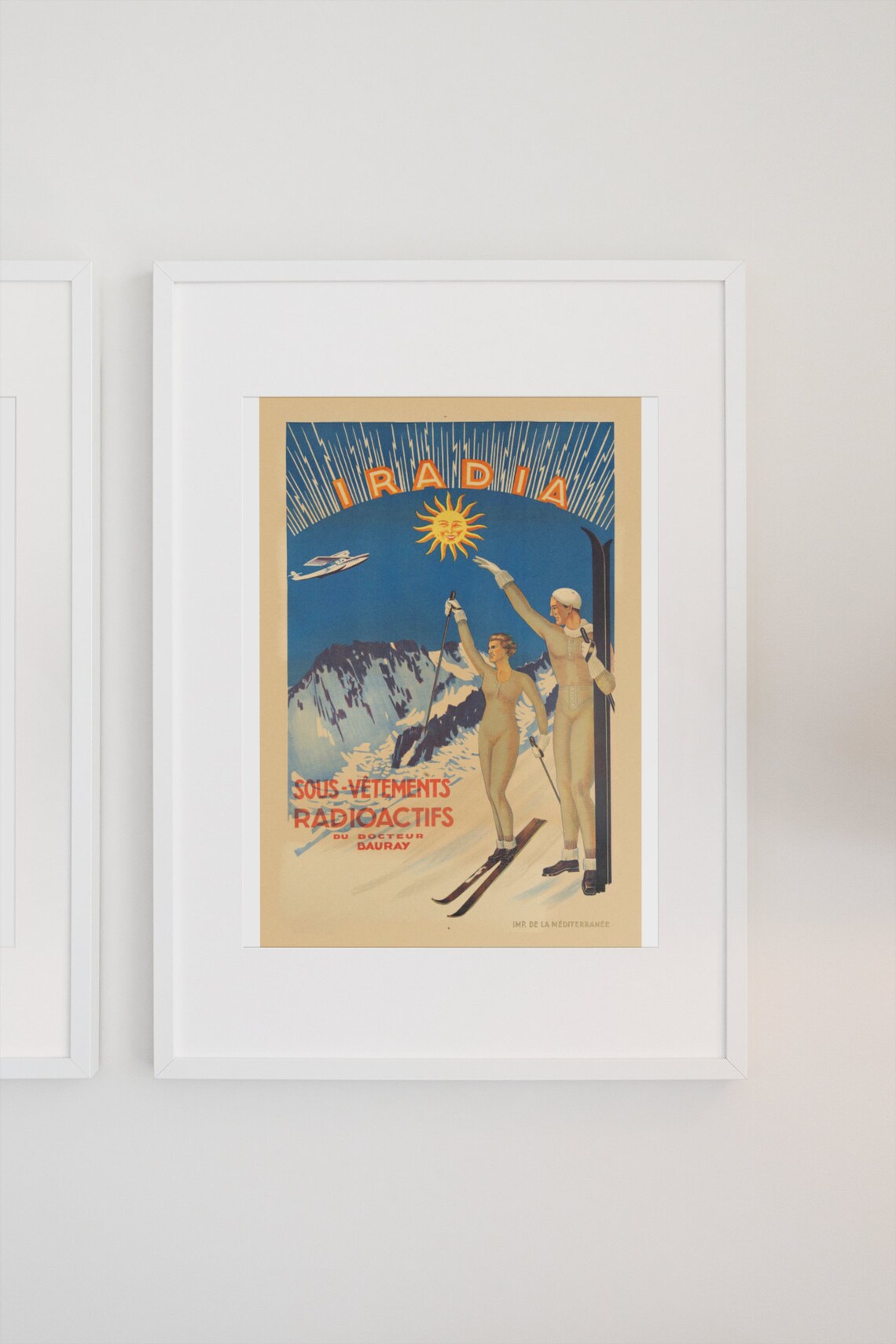 Iradia Vintage French Ski Radioactive Underwear Decor Wall Art - Image 3