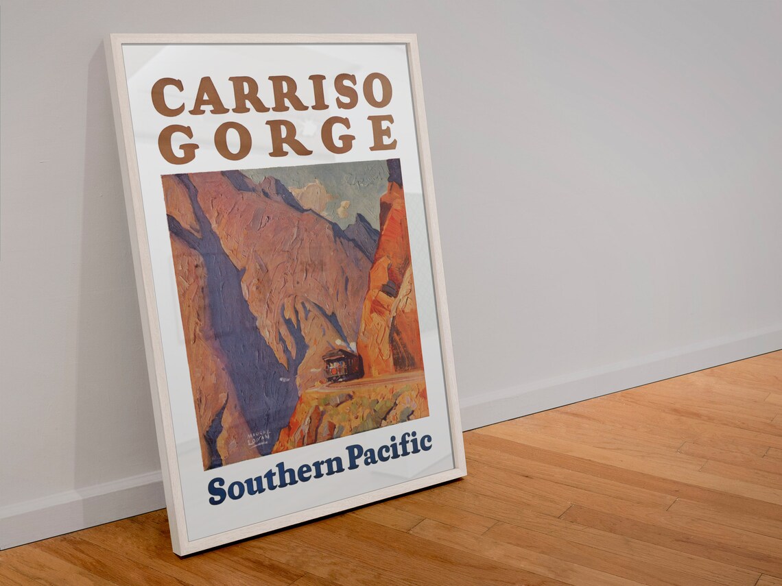 Carriso Gorge Southern Pacific Vintage Railroad Travel Poster - Image 4