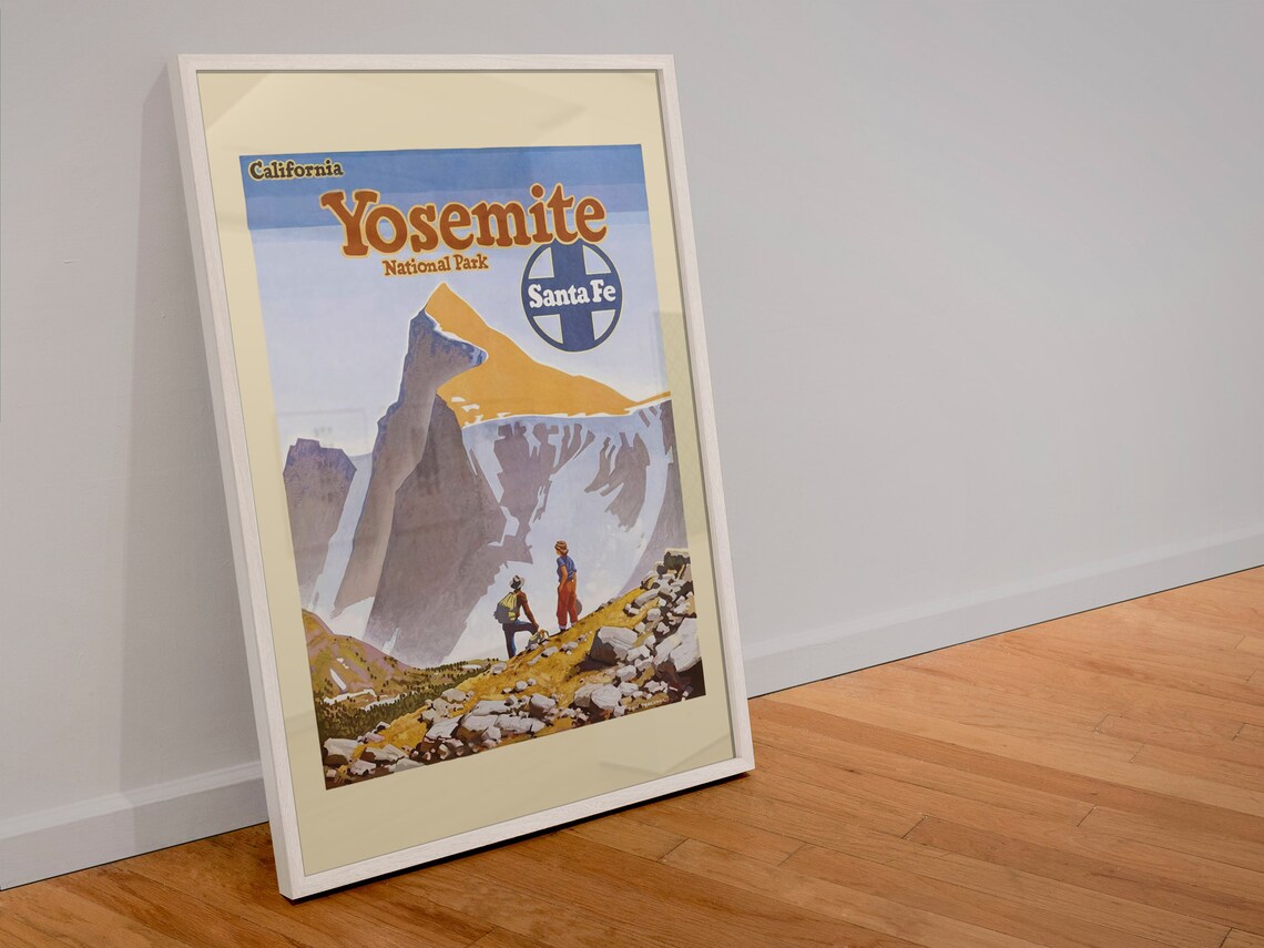 California Yosemite National Park Santa Fe Railroad Travel Poster - Image 4