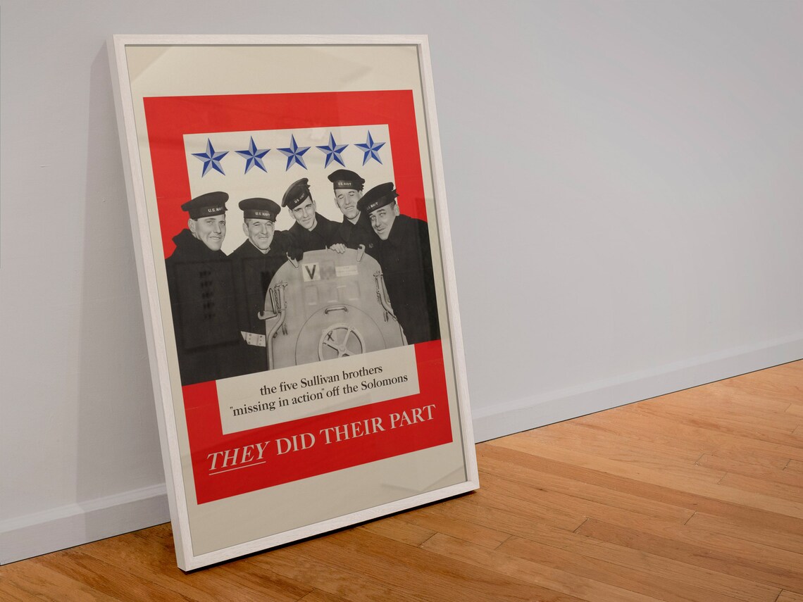 Five Sullivan Brothers They Did Their Part WWII Navy Tribute Poster - Image 4