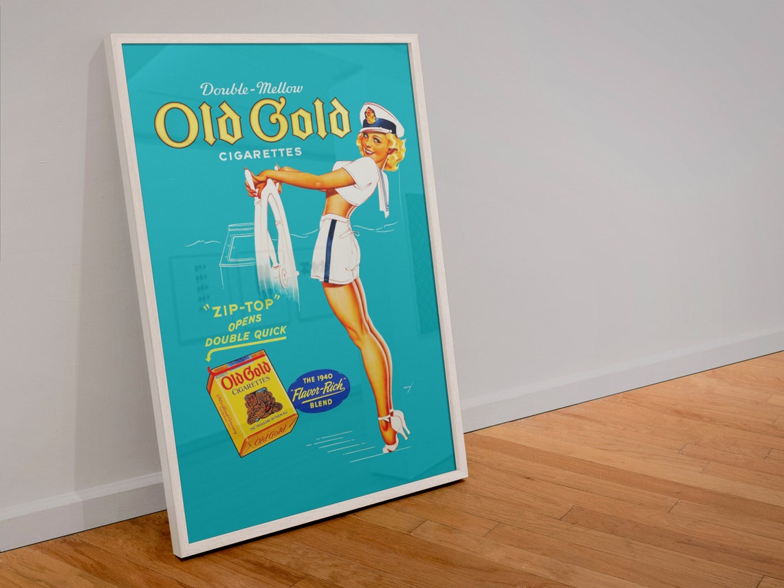 1939 Petty Girl Poster Old Gold Cigarettes Sailor Girl Pinup Poster Classic Advertising Art Print For Gifts And Wall Art Dcor - Image 4
