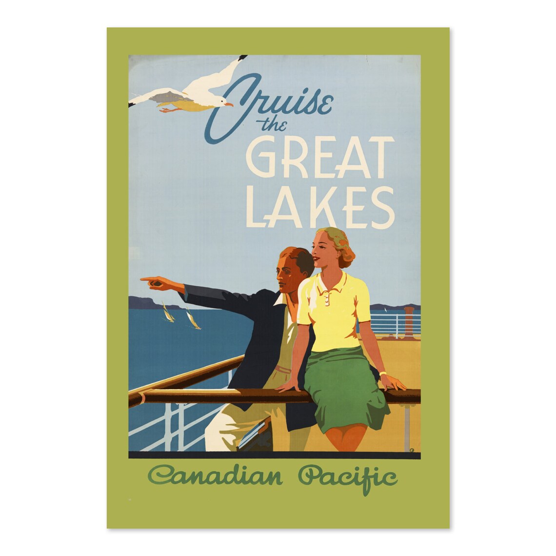 Cruise the Great Lakes Canadian Pacific Voyage Travel Poster