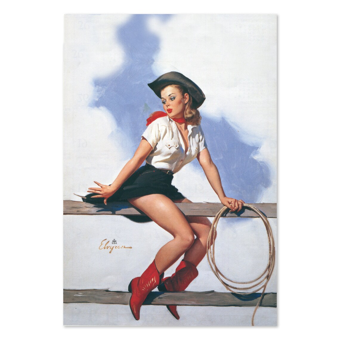 Hi Ho Silver Vintage Elvgren Pinup Girl Art Print