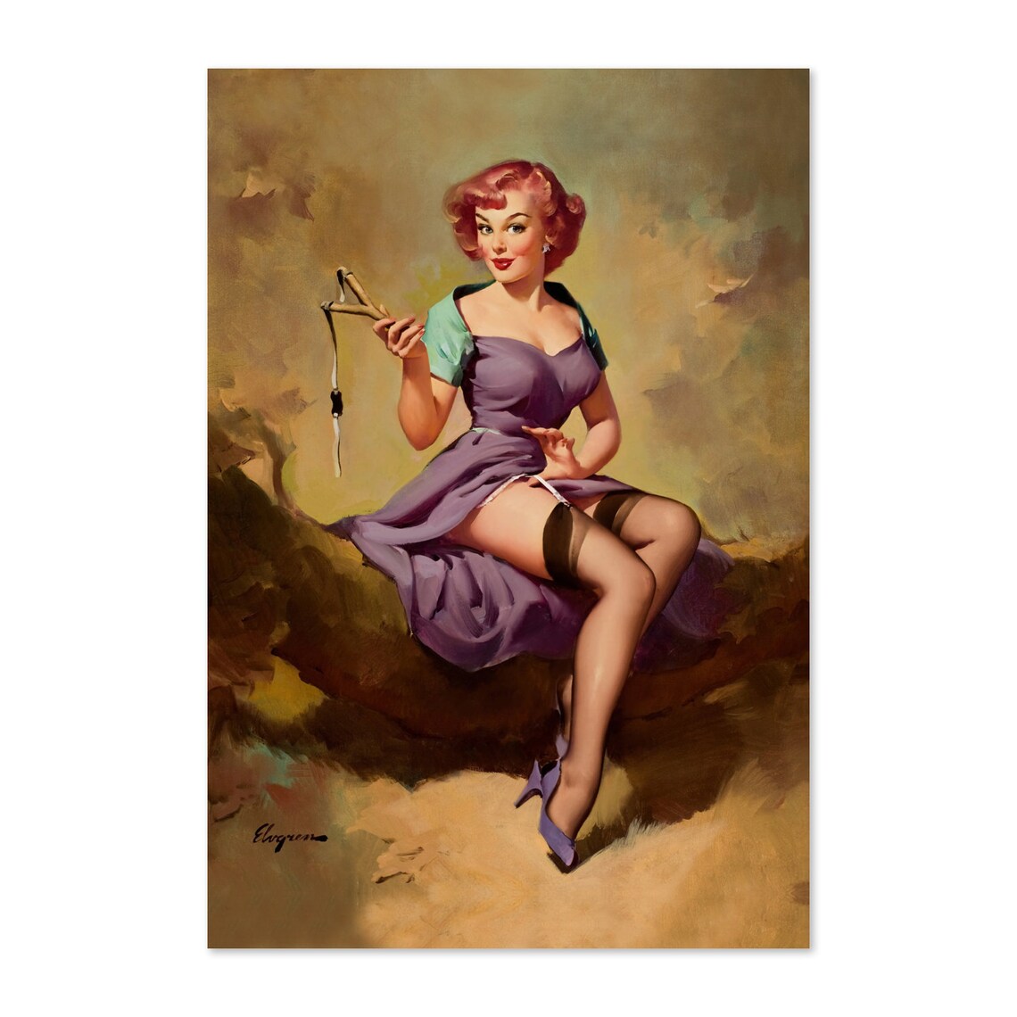 1958 It's A Snap Vintage Pin Up Girl Art Print