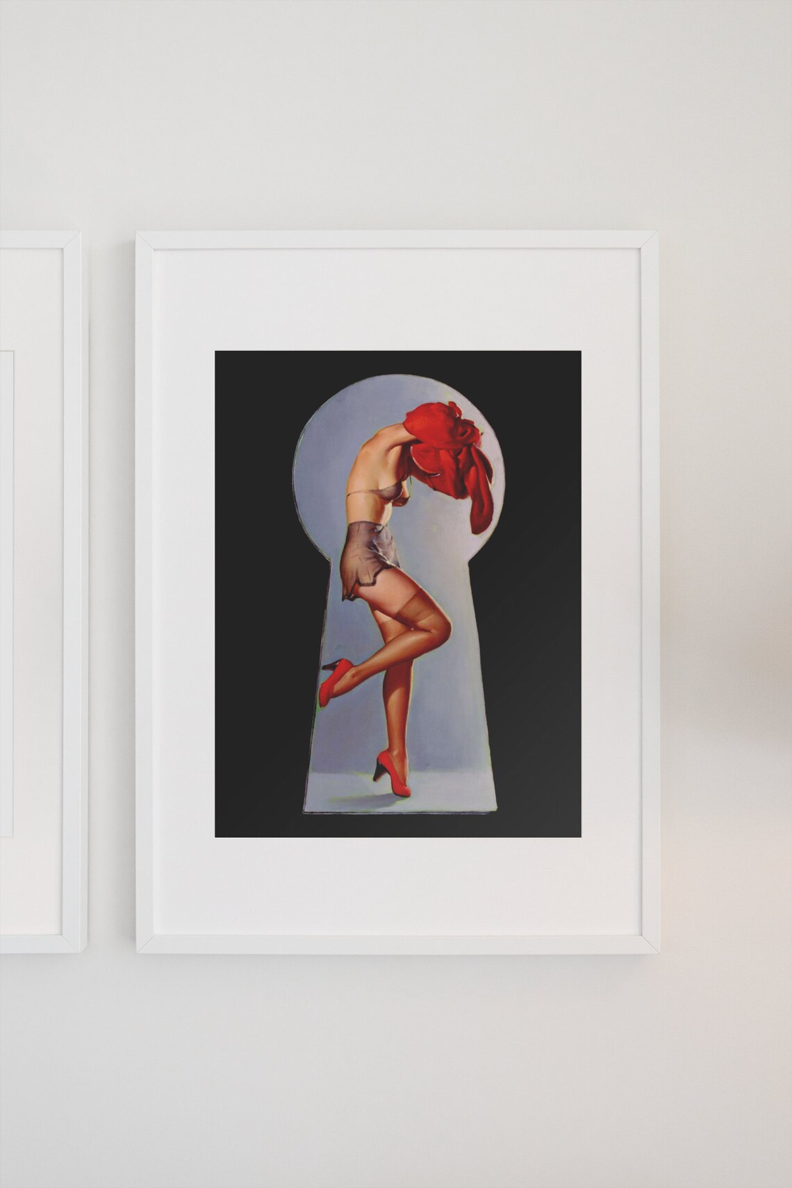 Keyhole Peek Lingerie Beauty Vintage Cheesecake Pin Up Poster - Image 3
