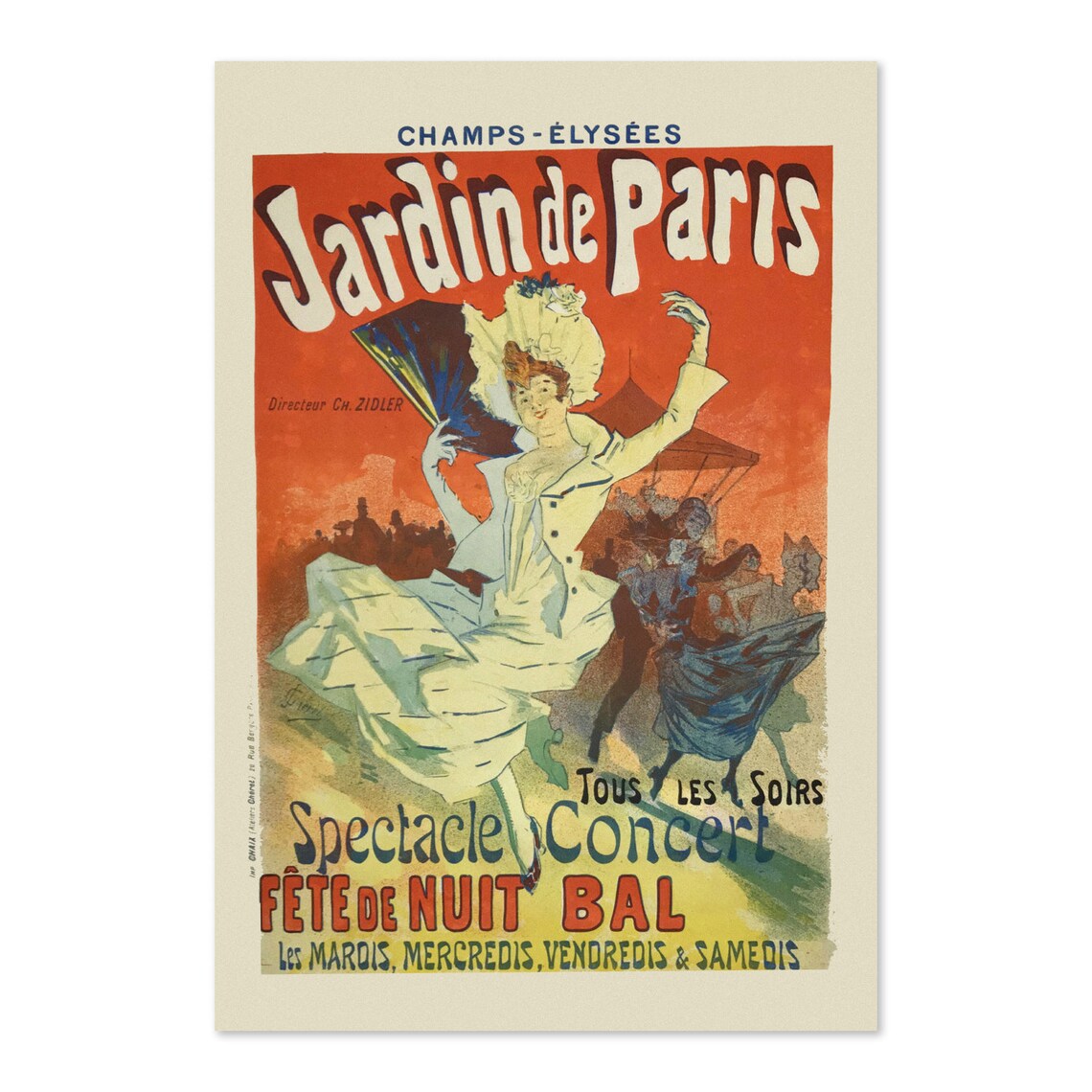 Jardin De Paris 1897 Dancer Belle Epoque French Concert Poster