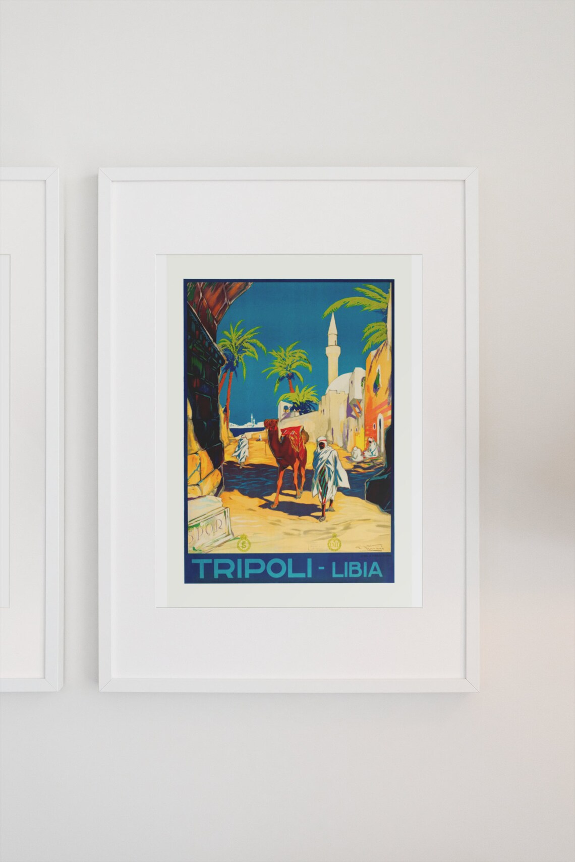 Tripoli Libya Camel Mosque 1920s Italian North Africa Travel Poster - Image 3