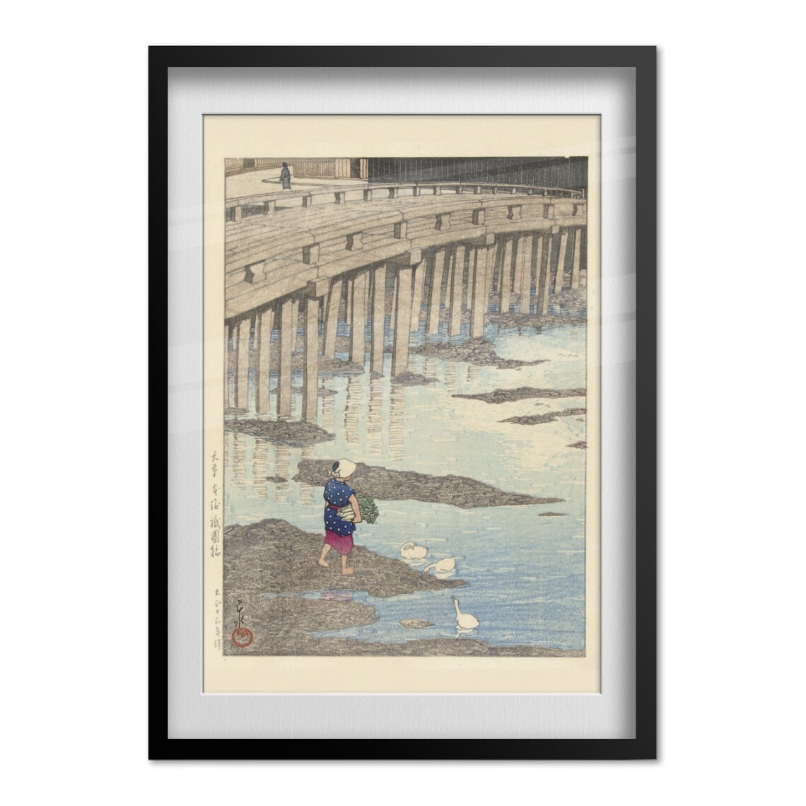 Kawase Hasui Gion Bridge Hondo Amakusa 1924 Japanese Poster Art - Image 4