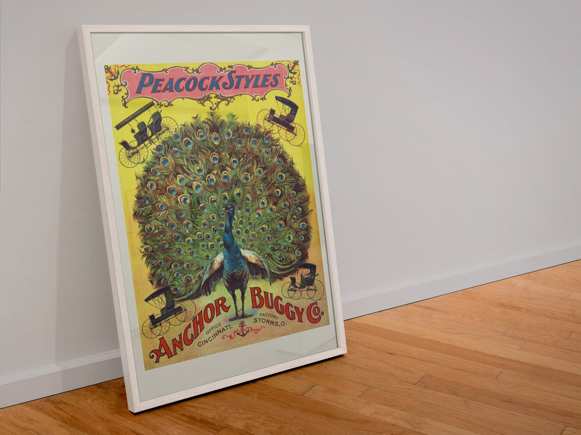 Classic Anchor Buggy Co Peacock Styles Vintage Carriage Poster - Image 4