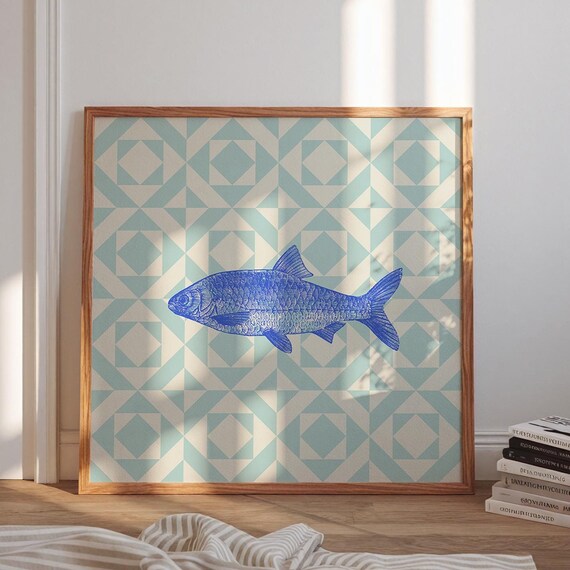 Quilted Fish Fun, Cottage Nursery Decor