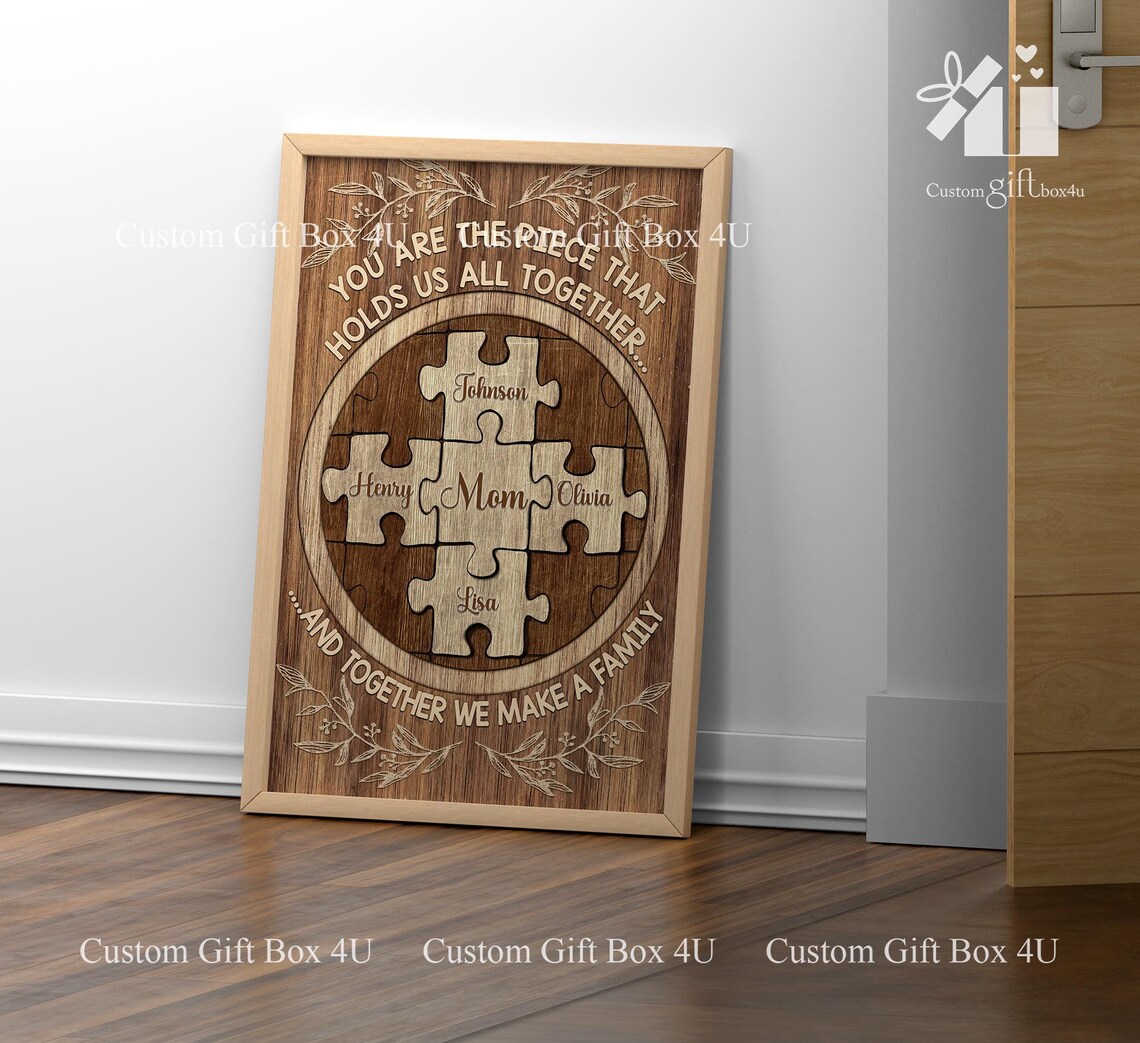 You Are The Piece That Holds Us Together Family Puzzle Names Poster - Image 5