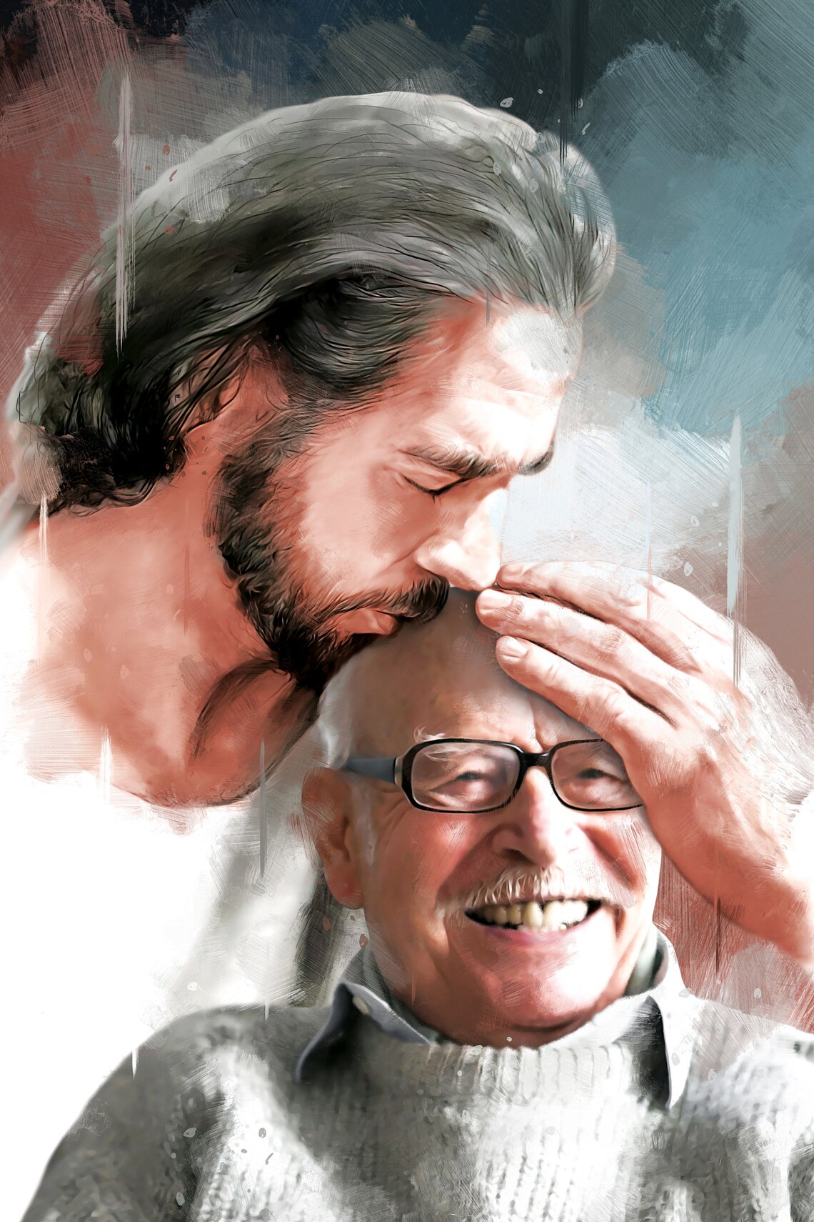 Personalized Safe in Jesus's Arms, Jesus Memorial Art Print - Image 3