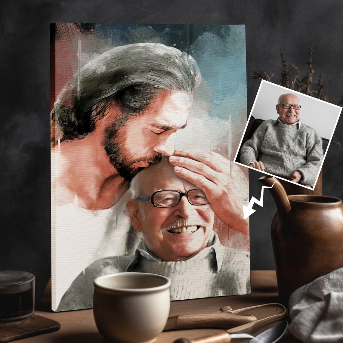 Personalized Safe in Jesus's Arms, Jesus Memorial Art Print