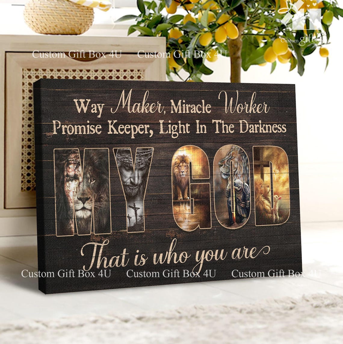 Way Maker Miracle Worker My God Christian Lion of Judah Poster - Image 6