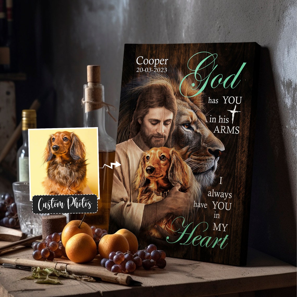 Files Personalized Your Dog Safe In The Arms Of God Jesus Holding Dog God And Dog Christ And Dogs Loss Of Dog Art - Image 3