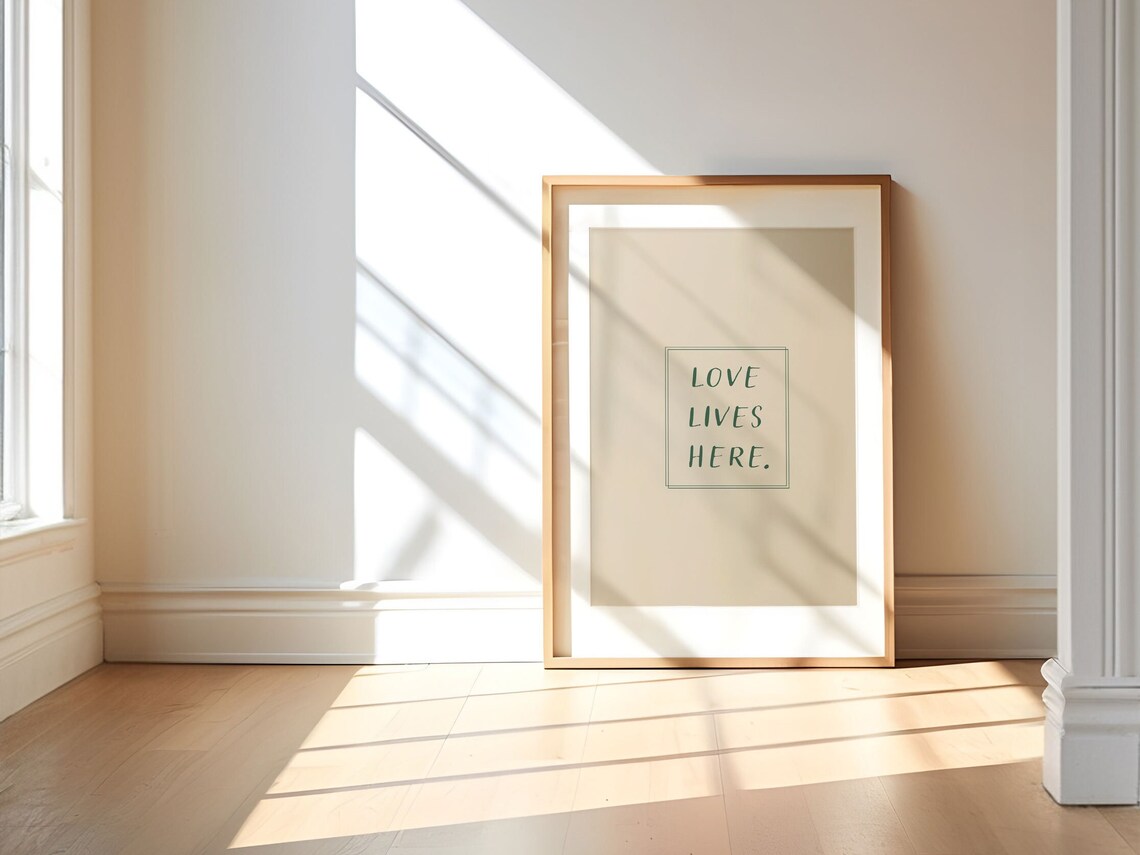 Love Lives Here Instant Wall Art Home Decor Typography Retro Wall Art Three Color Options - Image 4