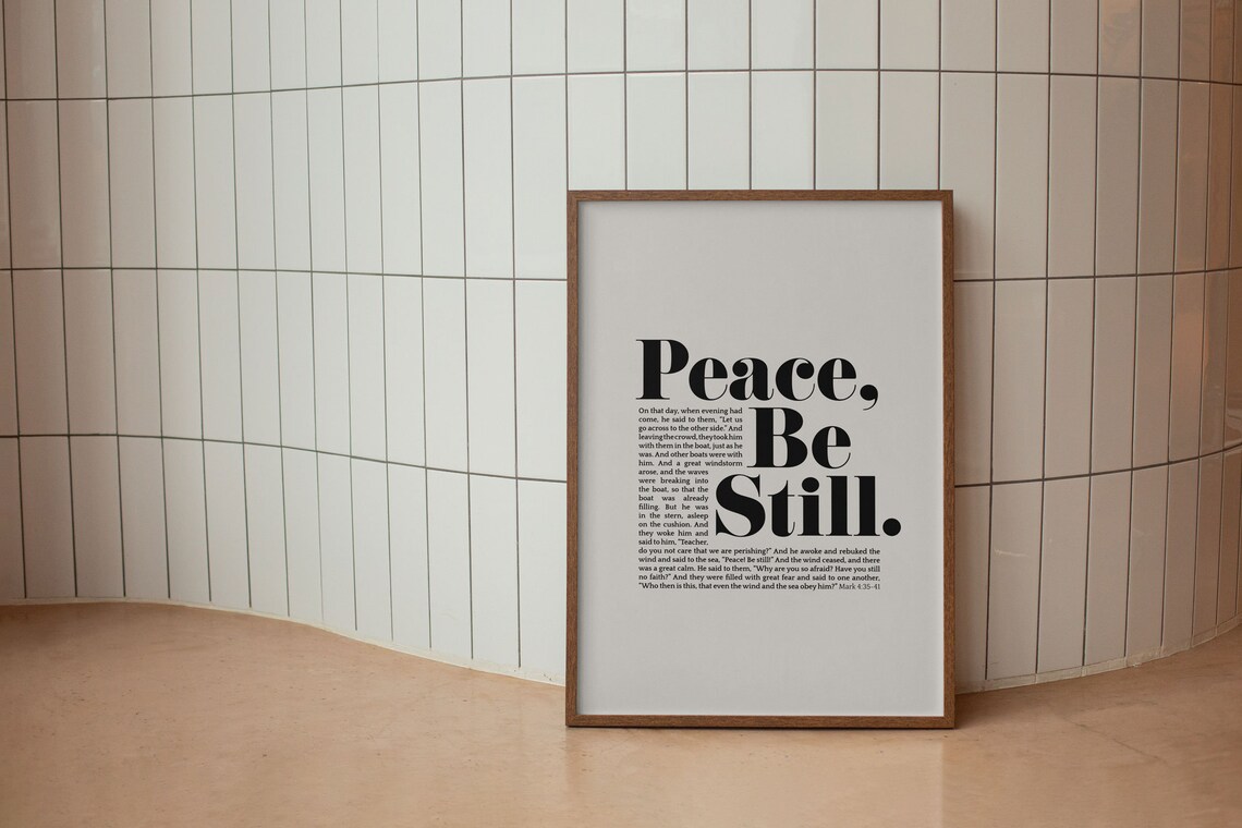 Peace Be Still Mark 4 Scripture Wall Art Print - Image 4
