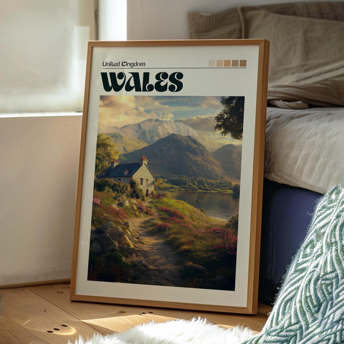 Wales Travel Poster, Welsh Countryside Art Print - Image 3