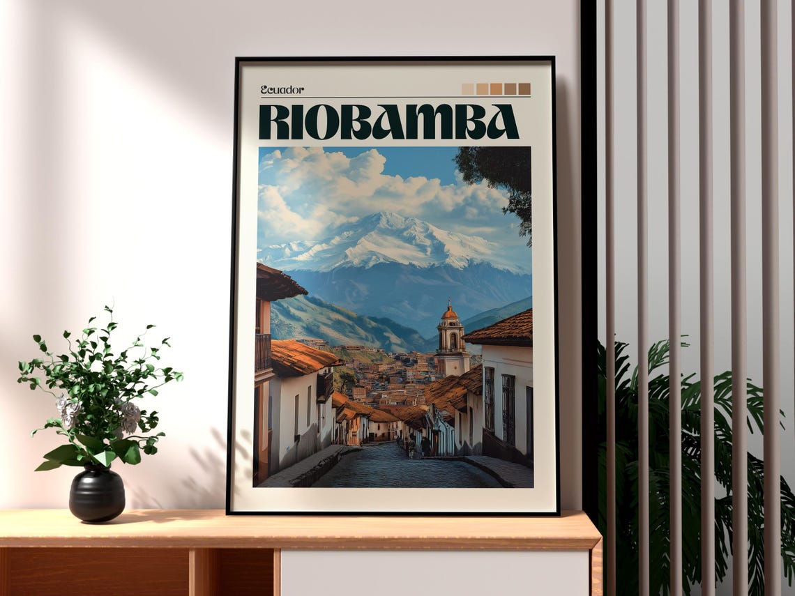 Riobamba Poster Ecuador Art Travel Print Wall Backpacking South America